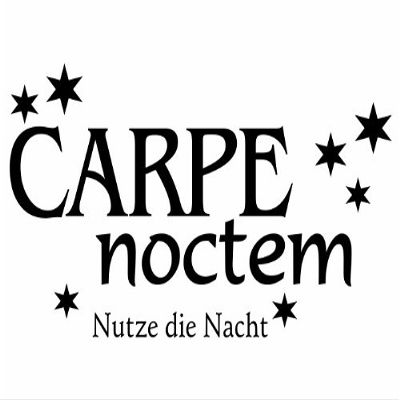 Wandtattooladen Wall Decal - Carpe Noctem - Make Use of the Night, Size: 120 x 62 cm, Silver