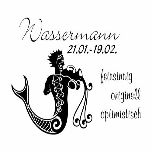 Wandtattooladen Wall Decal – Zodiac Sign Aquarius, 80 x 52 cm, Yellow