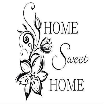Wandtattooladen Wall Decal “Home Sweet Home,” 75 x 72 cm, Dark Blue