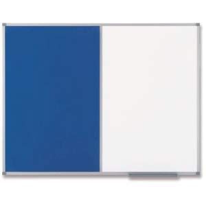 Nobo Classic Combination Board, Magnetic/Felt, Aluminum Frame, 90 x 60 cm, White/Blue