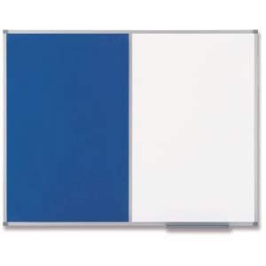 Nobo Classic Combination Board, Magnetic/Felt, Aluminum Frame, 90 x 60 cm, White/Blue