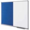 Nobo Classic Combination Board, Magnetic/Felt, Aluminum Frame, 90 x 60 cm, White/Blue view 2