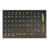 HQRP English Opaque Laminated Keyboard Stickers for PCs and Notebooks, Yellow on Black view 1