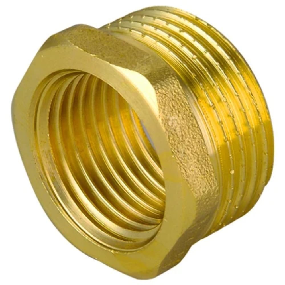 Yellow Brass Male-to-Female Reducing Adapter, 1-1/4 in x 1/2 in