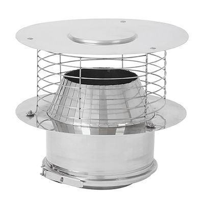 Opsinox 1020018 Stainless Steel Chimney, 200 mm, with Draft Enhancer KV