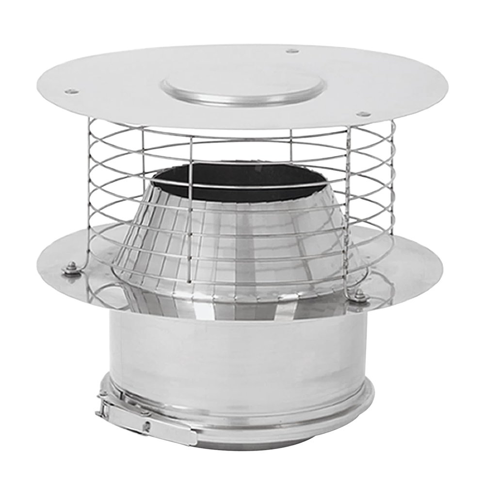 Opsinox 1020018 Stainless Steel Chimney, 200 mm, with Draft Enhancer KV