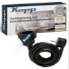 Kopp 2 m Extension Cord, Black, Flat Angled Grounded Plug, IP20 view 1