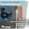 Kopp 2 m Extension Cord, Black, Flat Angled Grounded Plug, IP20 view 3