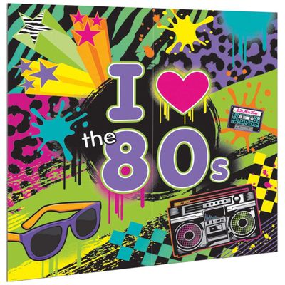 Amscan Totally 80s Scene Setter Wall Decoration Kit, 1.65 x 82.5 cm