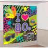 Amscan Totally 80s Scene Setter Wall Decoration Kit, 1.65 x 82.5 cm view 2