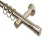 20 mm Stainless Steel-Look Curtain Rod with End Caps, Wall or Ceiling Mount, 160 cm view 1