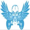 Samunshi Skull Guitar Wall Decal, 60 x 31 cm, Light Blue view 1
