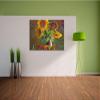 Pixxprint Beautiful Vase with Magnificent Sunflower, 60 x 40 cm, Stretched Canvas Print, Wall Art, Fine Art Print, Not a Poster view 3