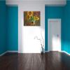 Pixxprint Beautiful Vase with Magnificent Sunflower, 60 x 40 cm, Stretched Canvas Print, Wall Art, Fine Art Print, Not a Poster view 4