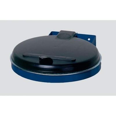 VAR Wall-Mounted Waste Collector, RAL 5010 Powder-Coated, Black Plastic Lid, 400 x 510 mm