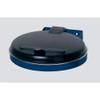 VAR Wall-Mounted Waste Collector, RAL 5010 Powder-Coated, Black Plastic Lid, 400 x 510 mm view 1