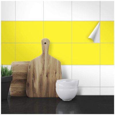 Wandkings Tile Stickers 14.5 x 19.5 cm, 20 Pieces - Sulfur Yellow, Satin-Matte