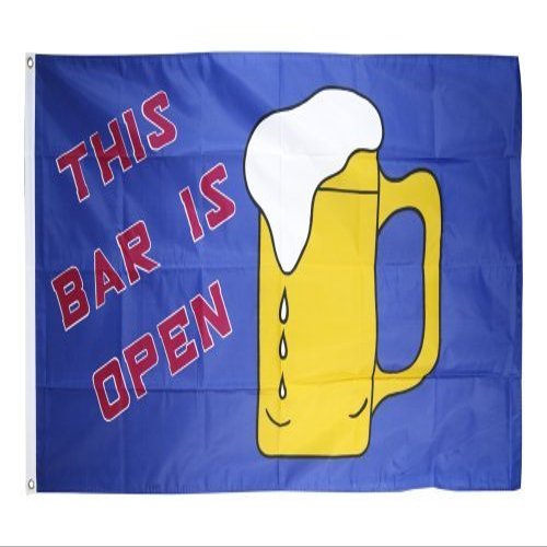Flaggenfritze Beer “This Bar Is Open” Flag, 90 x 150 cm
