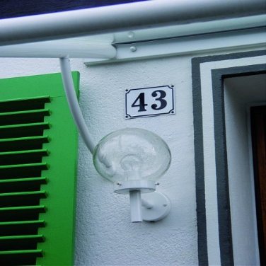 LEMAX Two-Digit House Number 10–99, Black on White, Embossed Aluminum, 120 x 160 mm