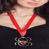 Boland Necklace with Spider Talisman Medallion, Ruby-Red Spider, One Size, Silver/Red view 3