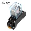 Sourcing Map AC 12V Coil 8-Pin 10A LY2J DIN-Rail Electromagnetic Power Relay with Socket, Black view 2