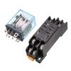 Sourcing Map AC 12V Coil 8-Pin 10A LY2J DIN-Rail Electromagnetic Power Relay with Socket, Black view 4