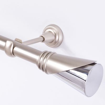 End Caps for 25 mm Curtain Rods, 2 Pieces, Matte Chrome (Type 11)