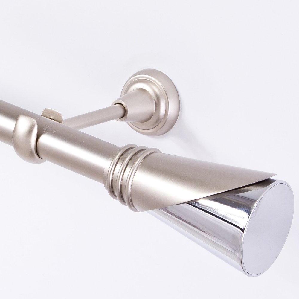 End Caps for 25 mm Curtain Rods, 2 Pieces, Matte Chrome (Type 11)