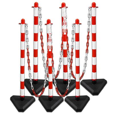 Moravia Guarda Red-White Chain Barrier Stand Set, 175.16.146