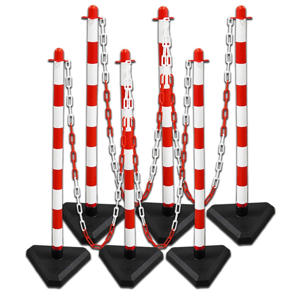 Moravia Guarda Red-White Chain Barrier Stand Set, 175.16.146