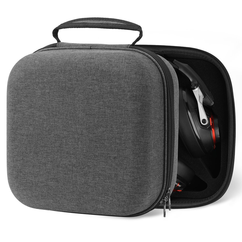 Geekria Shield Headphone Case Compatible with Sennheiser GSP 600, HD 800 S, HD 660 S2, Hard-Shell Travel Case with Cable Storage, Dark Gray