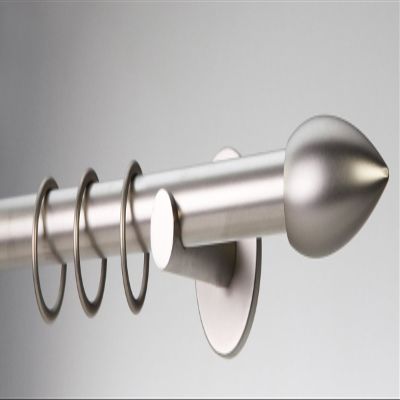 DcoProfi Curtain Rod, Matte Silver, 16 mm, 180 cm, Single Rod, “Cartridge” Set