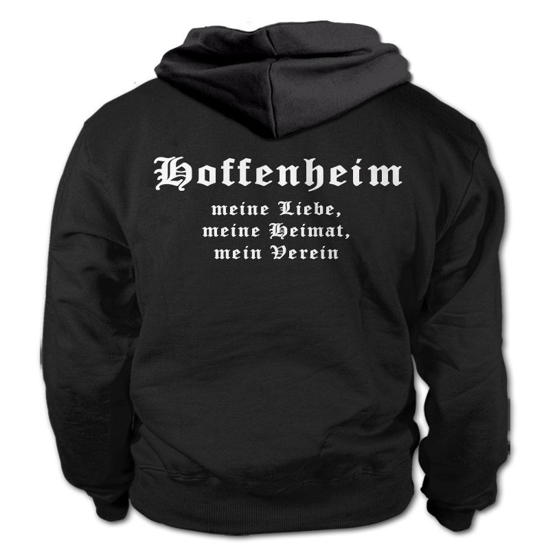 shirtloge Hoffenheim - My Love, My Home, My Club - Fan Hoodie - Black (White) - Size L