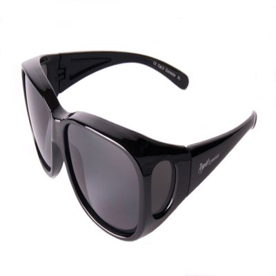 Rapid Eyewear Unisex Black Polarized Medium Fit-Over Sunglasses