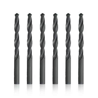 Drill America Qualtech Drill Bit, Black Oxide Finish, Round Shank, Spiral Flute, High-Speed Steel, Bright Finish, 118-Degree, Right-Hand, 198 cm Long, 12.00 mm, 6
