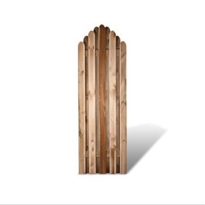 Robust Privacy Fence Panels, 100 x 180 to 160 cm, Arched, Pressure-Treated Pine/Spruce, “Frankfurt”