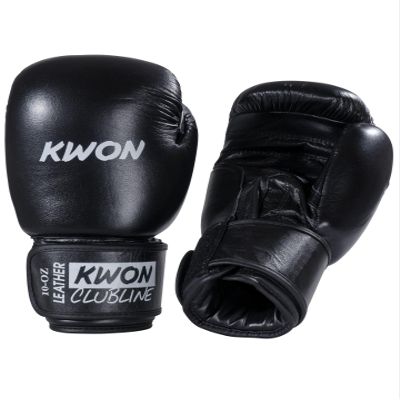 Kwon Pointer Leather Boxing Gloves, Black
