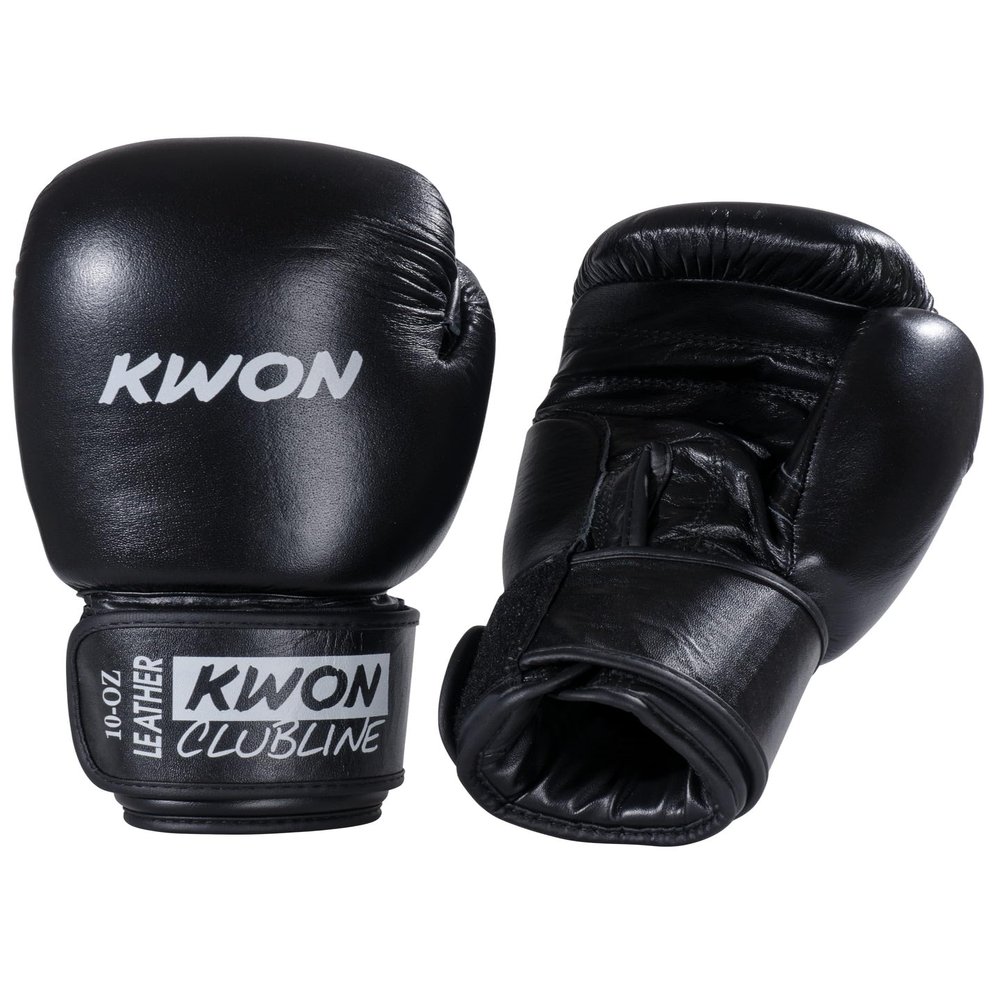 Kwon Pointer Leather Boxing Gloves, Black