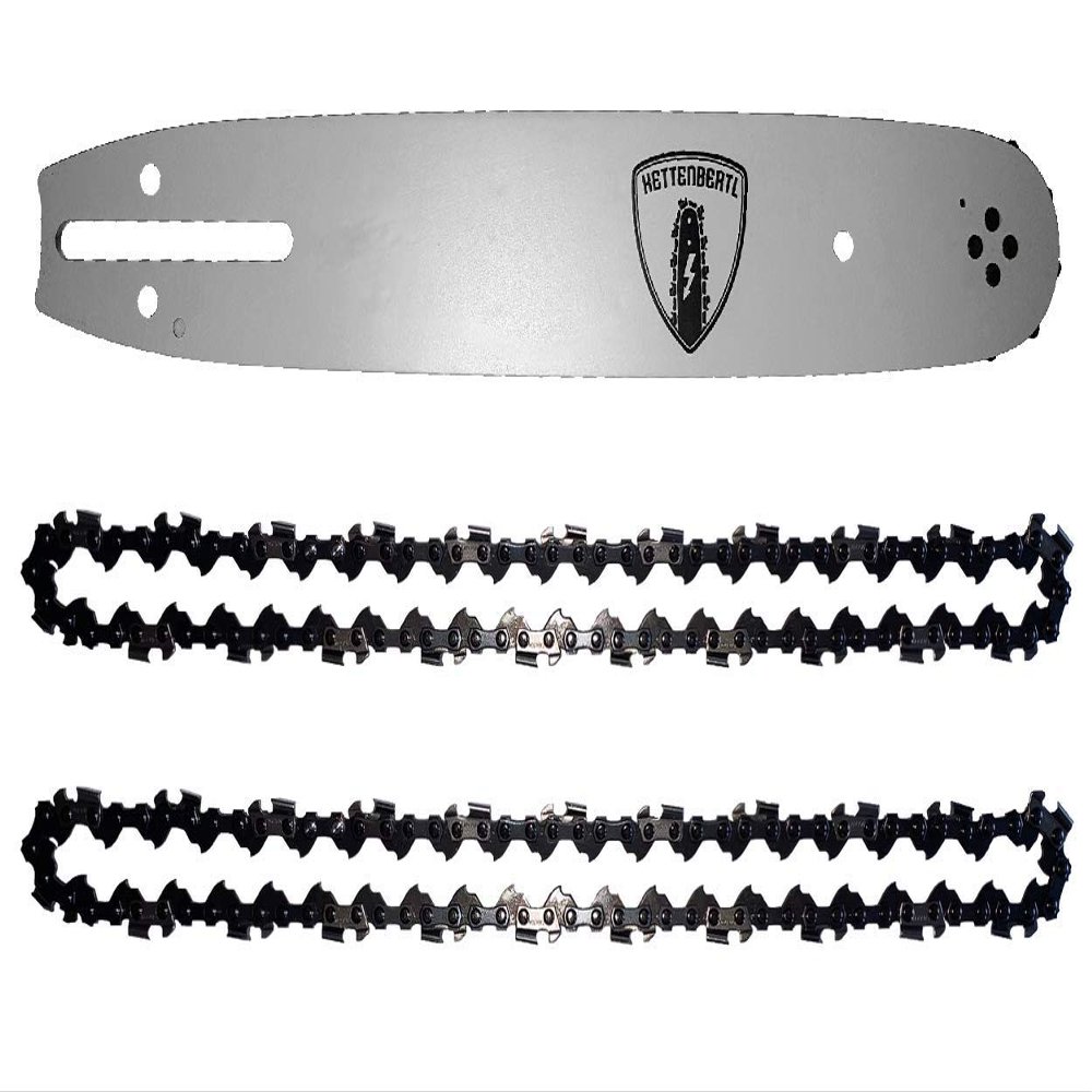2 Saw Chains + 1 Kettenbertl Guide Bar for CASTOR KS1500B, 40 cm, 3/8 in, 1.3 mm