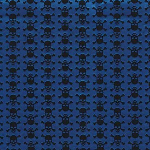 Self-Adhesive Skull Decorative Film, Blue/Black, 45 cm x 200 cm