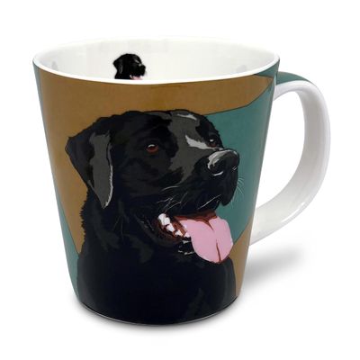 Leslie Gerry Black Labrador Mug - Bone China, 320 ml