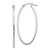 14K White Gold Polished Oval Hinged Hoop Earrings, 40 x 20 mm, 1.5 mm Thick view 1