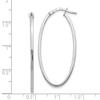 14K White Gold Polished Oval Hinged Hoop Earrings, 40 x 20 mm, 1.5 mm Thick view 2