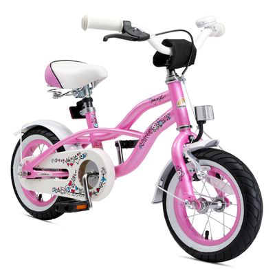 BIKESTAR Girls' 12-Inch Cruiser Bike, Ages 3–4, Pink
