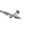 INTERDECO 20 mm Curtain Rod, Metal, Stainless Steel Look, Wall or Ceiling Mount, Type 10203725, 320 cm view 1