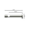 INTERDECO 20 mm Curtain Rod, Metal, Stainless Steel Look, Wall or Ceiling Mount, Type 10203725, 320 cm view 2