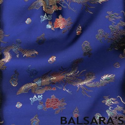 Navy Blue Traditional Chinese Embroidered Dragon Brocade Fabric