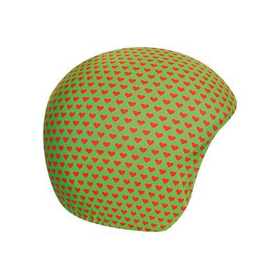 COOLCASC Universal Helmet Cover, Hearts Green/Red