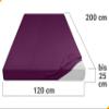 npluseins Jersey Fitted Sheet, 100% Cotton, 120 x 200 cm, Purple view 3