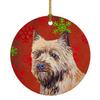 Caroline's Treasures LH9320-CO1 Cairn Terrier Red Snowflake Holiday Christmas Ceramic Ornament, Multicolor view 1